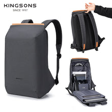 Load image into Gallery viewer, Kingsons Anti-theft Men Backpack 180 Degree Open USB Charging Laptop Backpack 15.6 inch School Bags for Teenage Boys