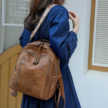 Load image into Gallery viewer, Fashion Backpack Women High Quality Pu Leather Daypack Ladies Shoulder Bag Designer Large Capacity Bagpack for Girls School Bag