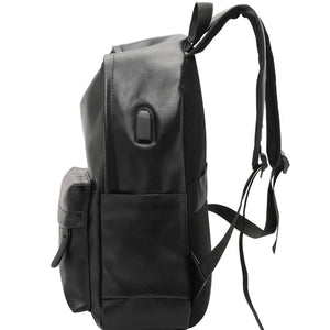 Laptop PU Leather Business Travel Backpack