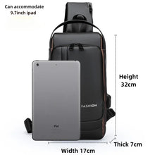 Load image into Gallery viewer, Men's Bag Password Lock Anti-theft USB Shoulder Bag Man Crossbody Bag Travel Backpack Sling Chest Bags Pack Messenger Pack
