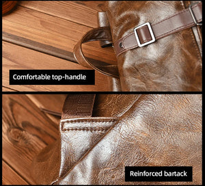 Laptop Scione PU Leather Travel Backpack