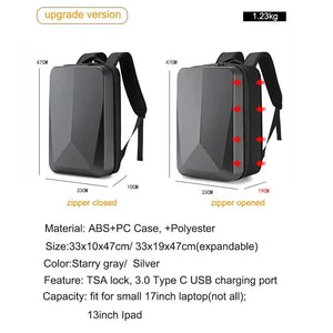 Yiliongdaqi Laptop Waterproof Anti-theft ABS Hard Shell Backpack