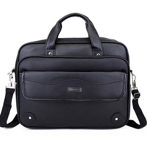 Wellvo Laptop PU Leather Travel Briefcase