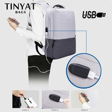 Load image into Gallery viewer, Tinyat Laptop Canvas Waterproof Travel Backpack
