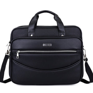 Wellvo Laptop PU Leather Travel Briefcase