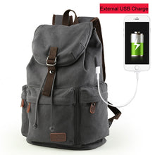 Load image into Gallery viewer, Wellvo Laptop Canvas Bucket Travel Backpack
