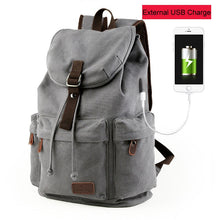 Load image into Gallery viewer, Wellvo Laptop Canvas Bucket Travel Backpack
