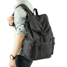 Load image into Gallery viewer, Wellvo Laptop Canvas Bucket Travel Backpack
