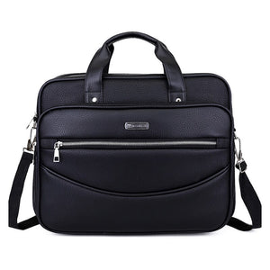 Wellvo Laptop PU Leather Travel Briefcase