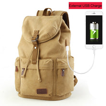 Load image into Gallery viewer, Wellvo Laptop Canvas Bucket Travel Backpack
