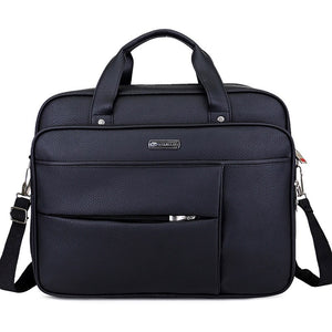 Wellvo Laptop PU Leather Travel Briefcase