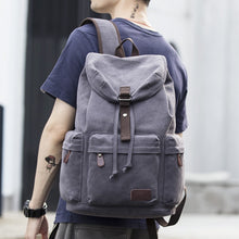 Load image into Gallery viewer, Wellvo Laptop Canvas Bucket Travel Backpack
