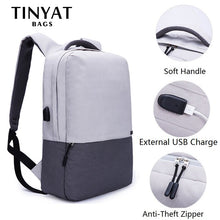 Load image into Gallery viewer, Tinyat Laptop Canvas Waterproof Travel Backpack
