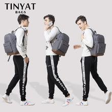 Load image into Gallery viewer, Laptop Tinyat Waterproof Canvas Travel Backpack
